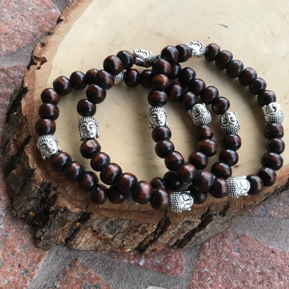 🔴SALE ! buddha dark brown wood bead bracelet - Picture 2 of 8
